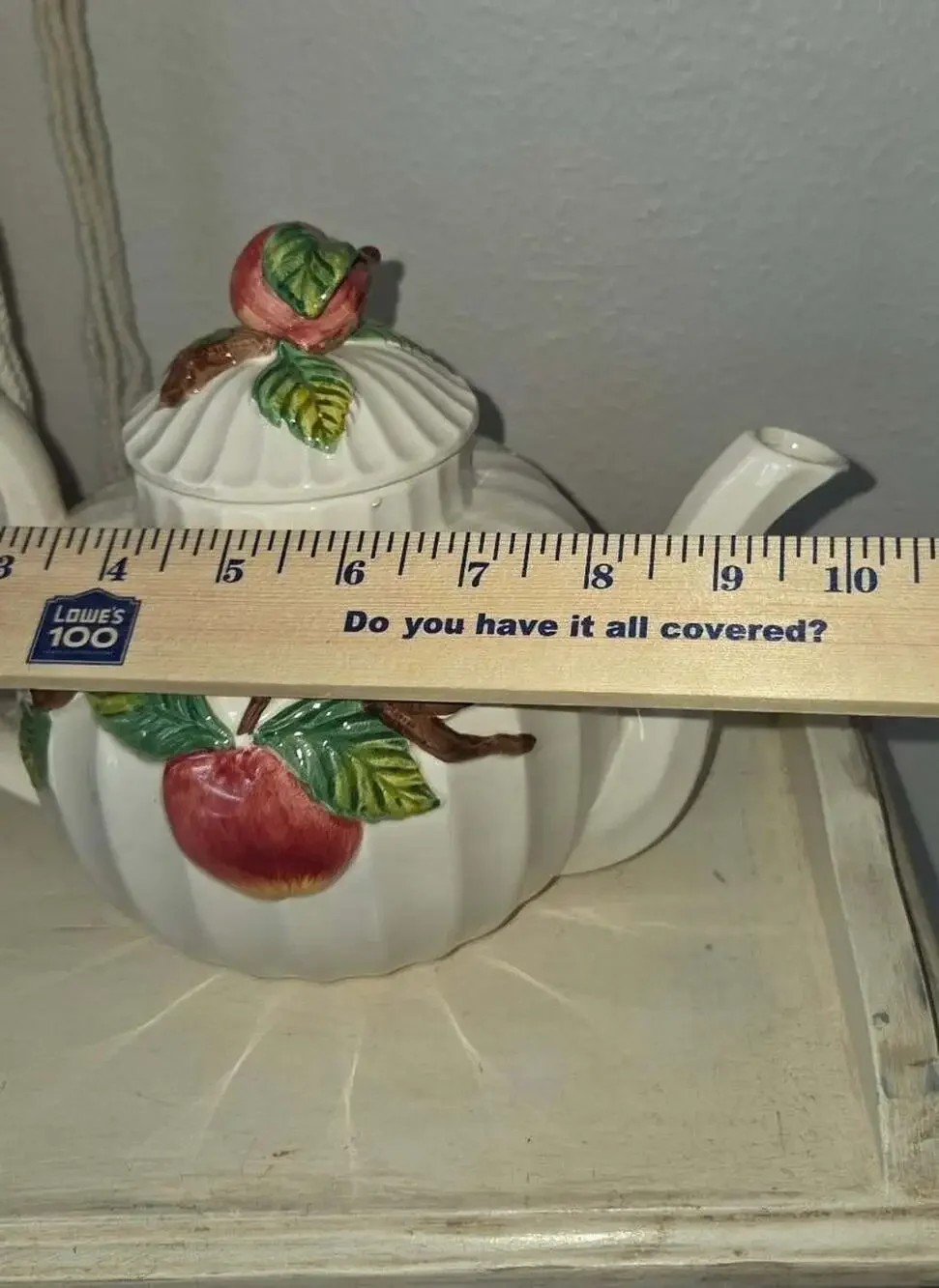 Omnibus OCI Apple Teapot 44oz Ceramic Fruit Design Cottagecore